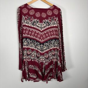 Free People Boho Long Sleeve Tunic dress Sz S